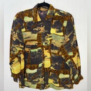 Vintage scenery pictures blouse